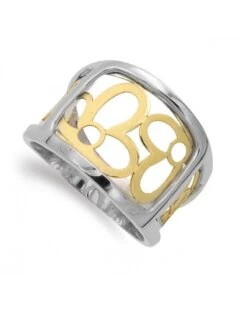 Sortija De Oro Blanco Y Amarillo De 18k PM-14466