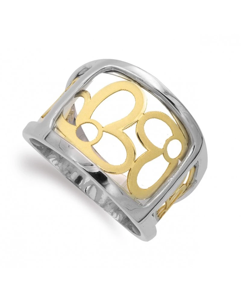 Sortija De Oro Blanco Y Amarillo De 18k PM-14466 3 Sortija De Oro Blanco Y Amarillo De 18k PM-14466