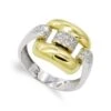 Sortija De Oro Blanco Y Amarillo De 18k PM-20434-2 -FALOMIR Tienda de ventas sortija de oro blanco y amarillo de 18k pm 14457