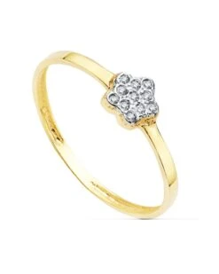 Sortija De Oro Blanco Y Amarillo De 18k PM-19485