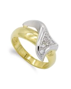 Sortija De Oro Blanco Y Amarillo De 18k PM-7624-2