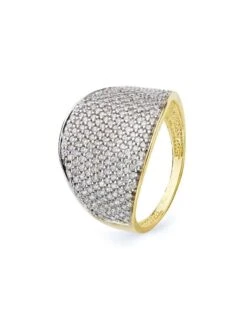 Sortija De Oro Blanco Y Amarillo De 18k PM-19386