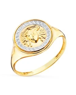 Sortija De Oro Blanco Y Amarillo De 18k PM-19615