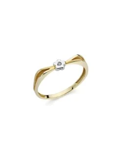Sortija De Oro Blanco Y Amarillo De 18k PM-319-9765