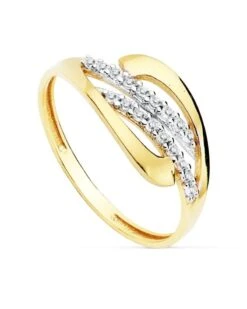Sortija De Oro Blanco Y Amarillo De 18k PM-19330