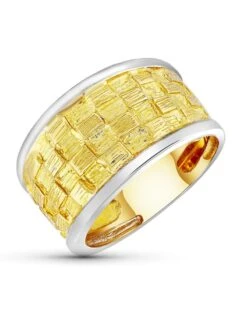 Sortija De Oro Blanco Y Amarillo De 18k PM-20126-2