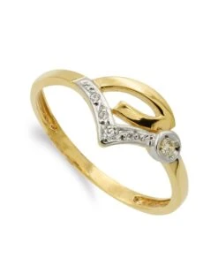 Sortija De Oro Blanco Y Amarillo De 18k PM-14971