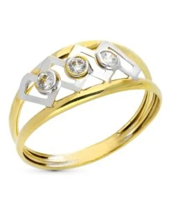 Sortija De Oro Blanco Y Amarillo De 18k PM-14701