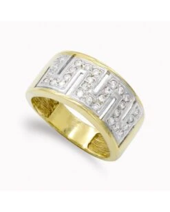 Sortija De Oro Blanco Y Amarillo De 18k PM-14444