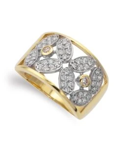 Sortija De Oro Blanco Y Amarillo De 18k PM-14728