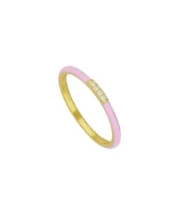 THIN PINK RING IN SILVER VES-A941PIDO